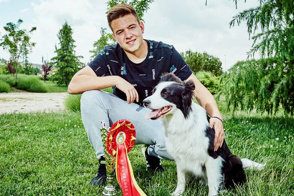 Adrián Bajo y su perra, subcampeones de España