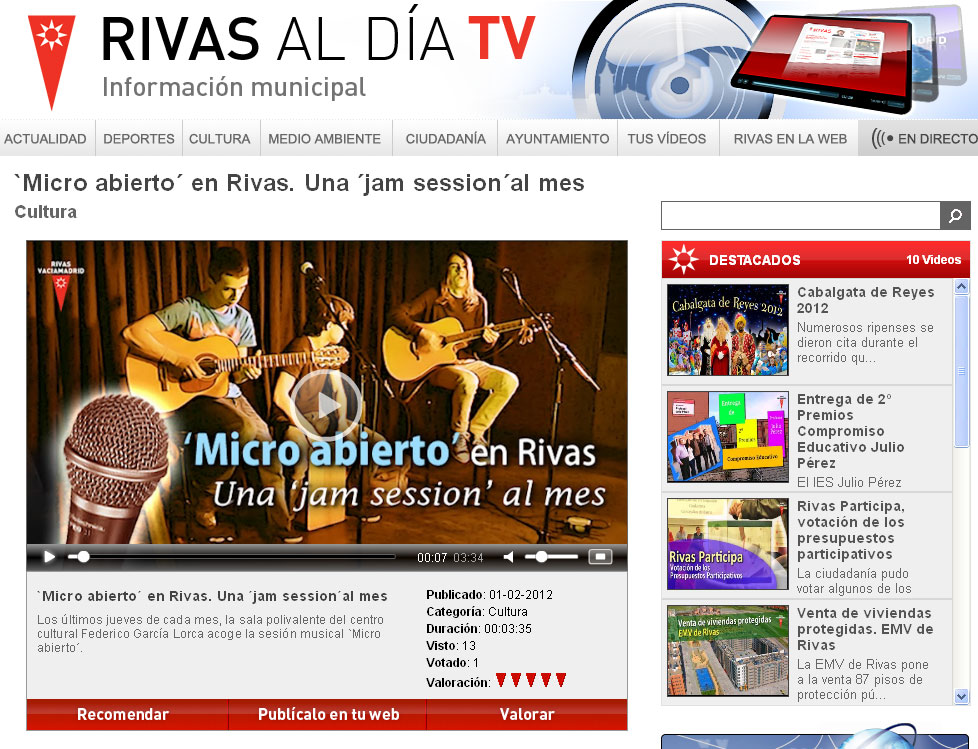100.000 visitas en en el canal de YouTube