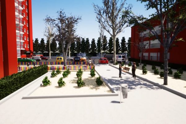 Animación 3D Barrio Covibar (color rojo)