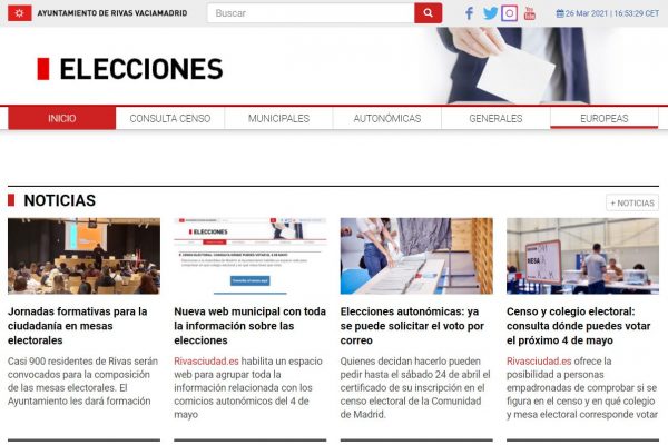Nueva web municipal con toda la información sobre las elecciones