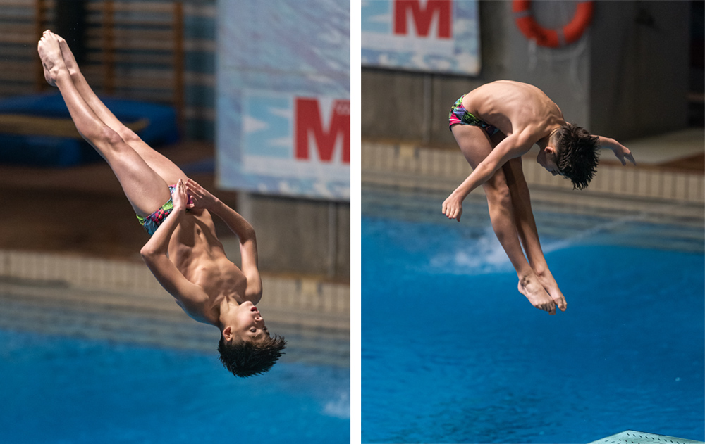 Sergio Heredero, campeón de España alevín de salto de trampolín