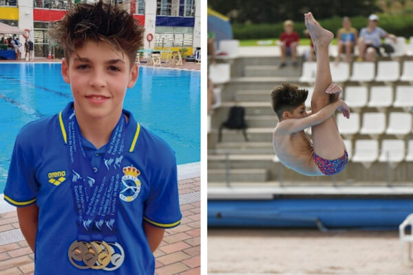 Sergio Heredero, campeón de España infantil de salto de trampolín
