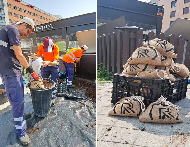 170 kilos de compost ya listo para alimentar suelo verde