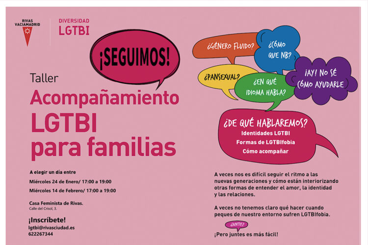 Acompañamiento LGTBI a familias: dos citas, en enero o febrero