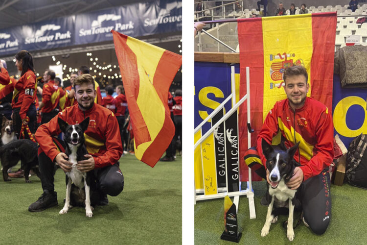 Adrián Bajo y su perra Gif, campeones del mundo de agility