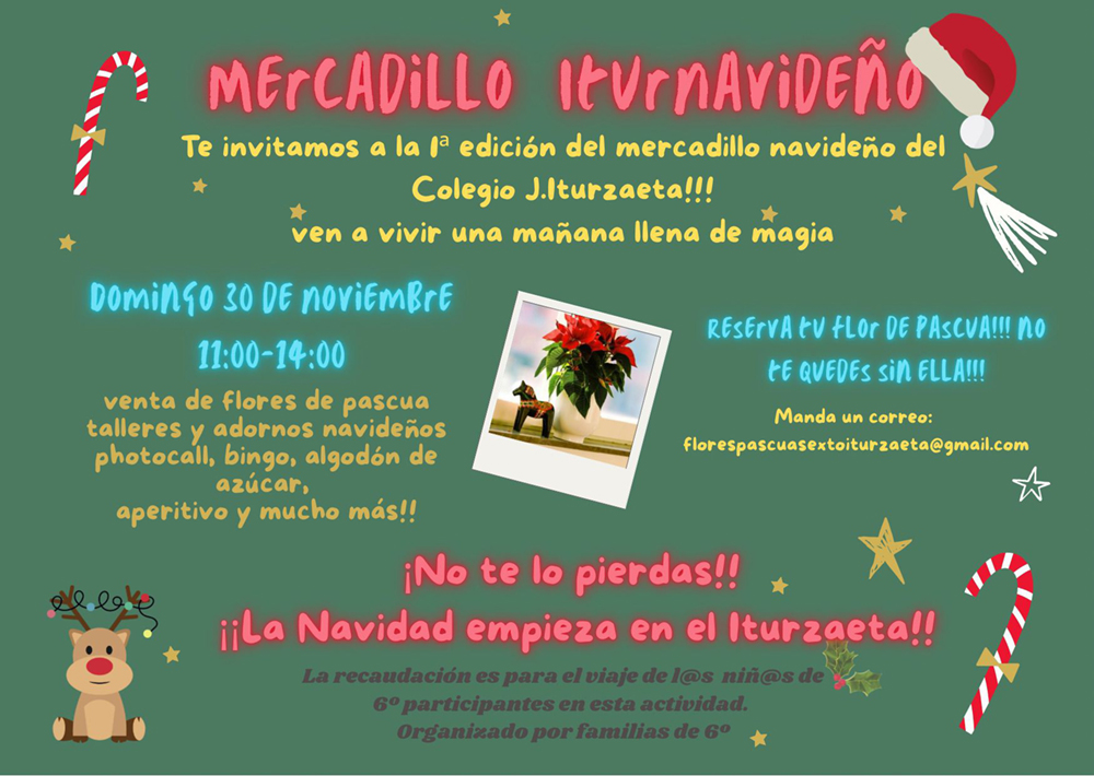 El colegio José Iturzaeta organiza su primer mercadillo navideño