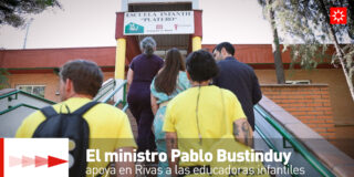 El ministro Pablo Bustinduy apoya en Rivas a las educadoras infantiles