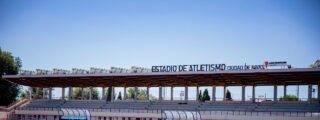 El campo del estadio de atletismo del Cerro del Telégrafo estrena nuevo césped